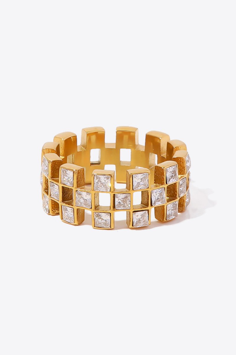 Contrast Stainless Steel 18K Gold-Plated Ring - TapLike