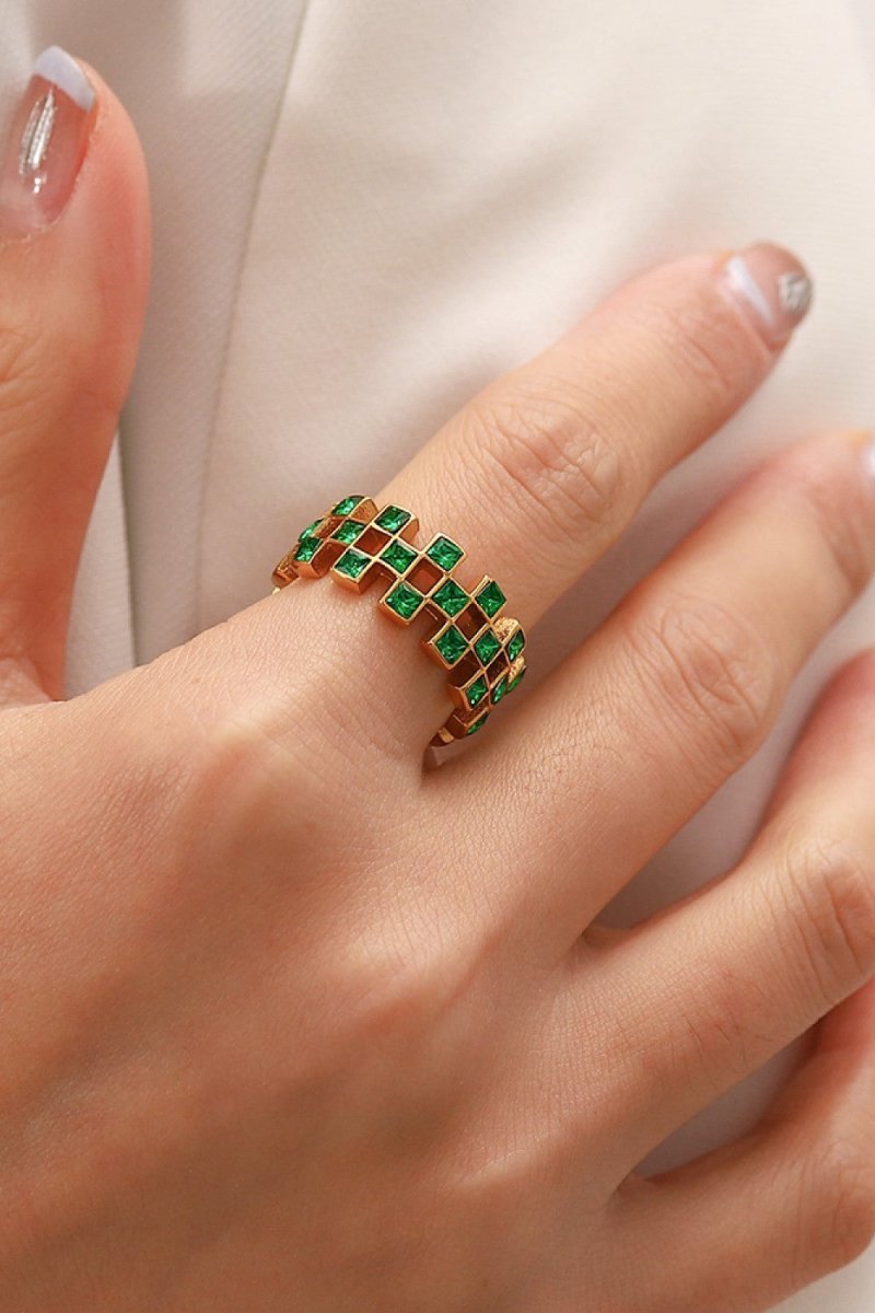 Contrast Stainless Steel 18K Gold-Plated Ring - TapLike