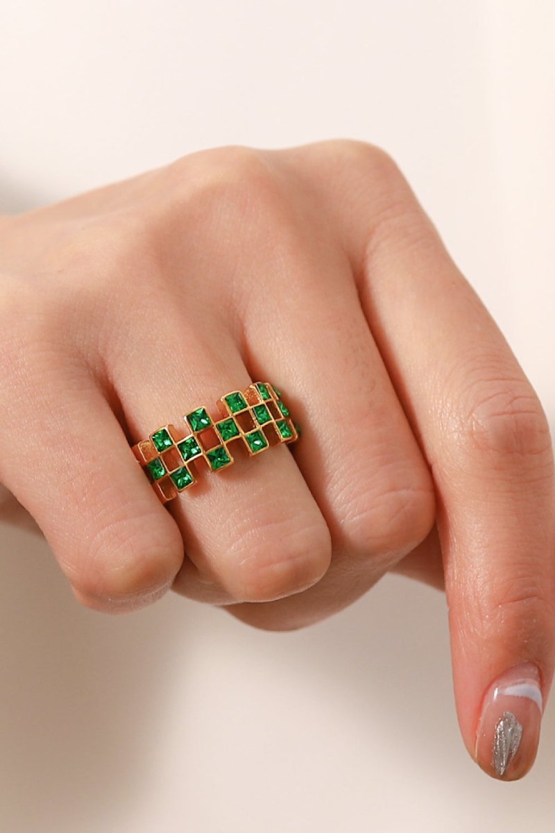 Contrast Stainless Steel 18K Gold-Plated Ring - TapLike