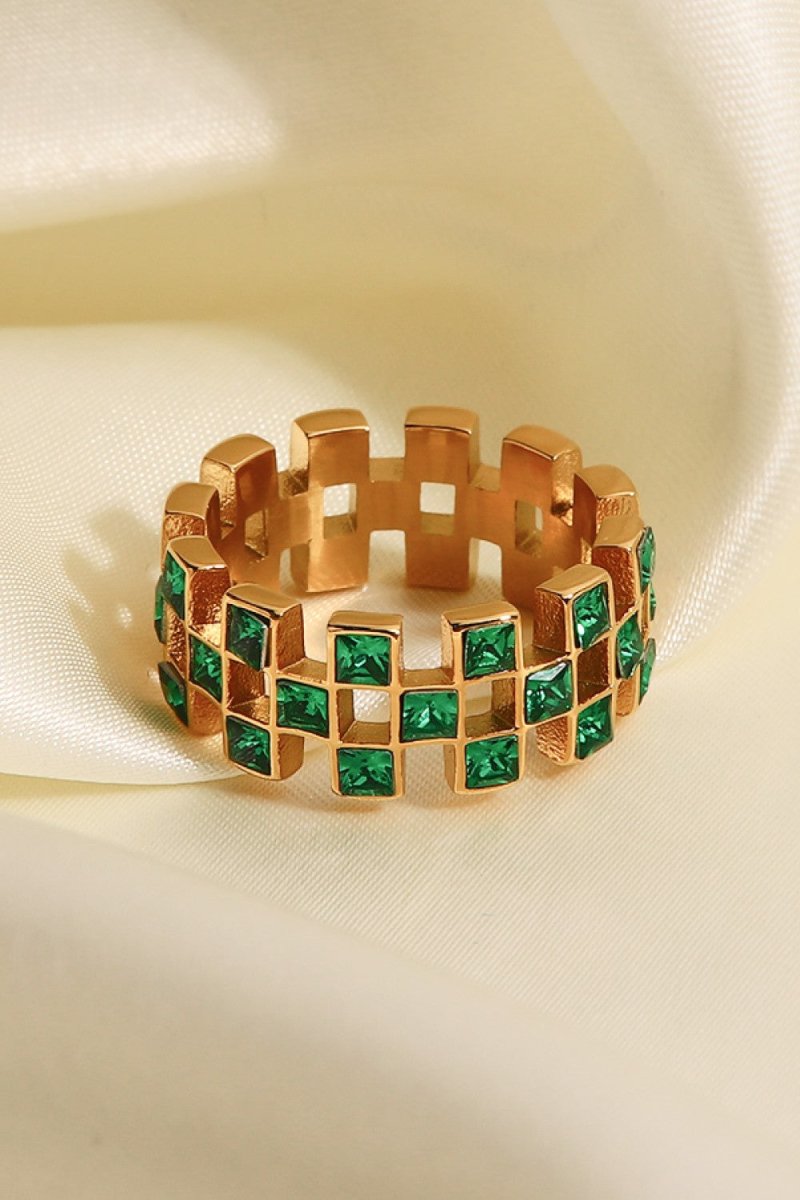 Contrast Stainless Steel 18K Gold-Plated Ring - TapLike