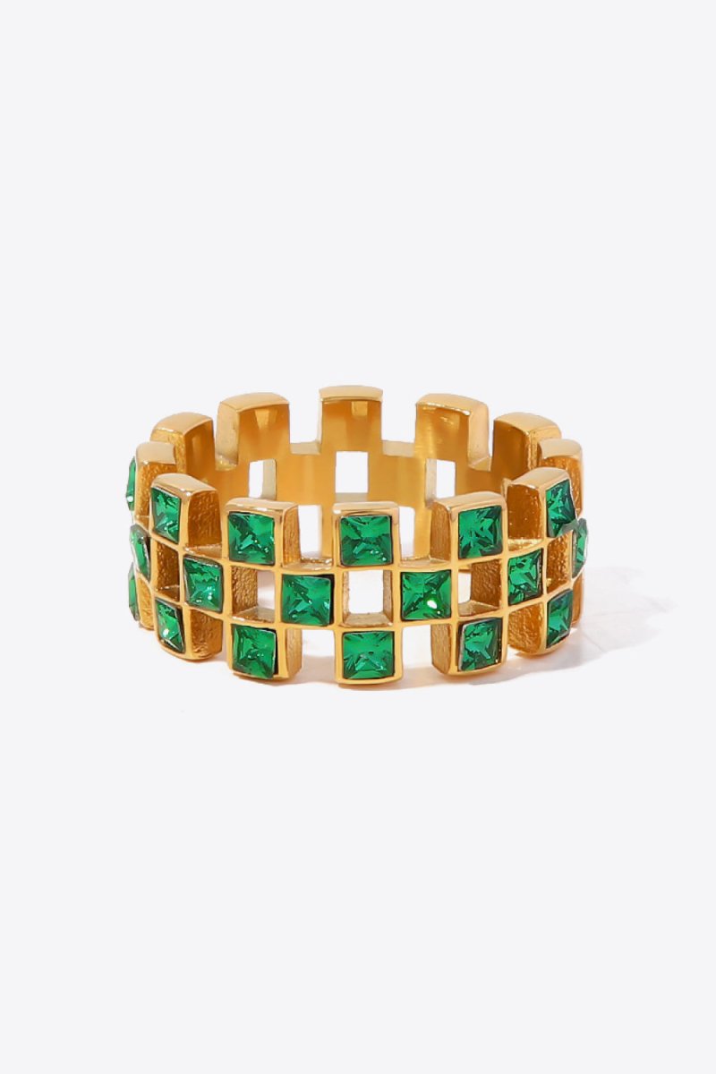 Contrast Stainless Steel 18K Gold-Plated Ring - TapLike