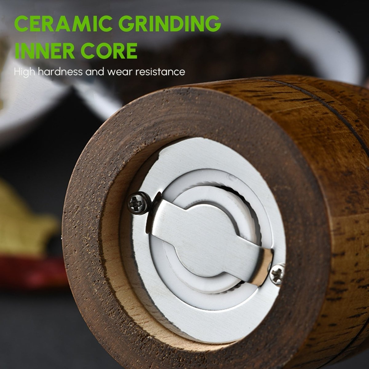 Cooking Salt and Pepper Grinder Hand Movement Wood Pepper Mill Kitchen - Taplike