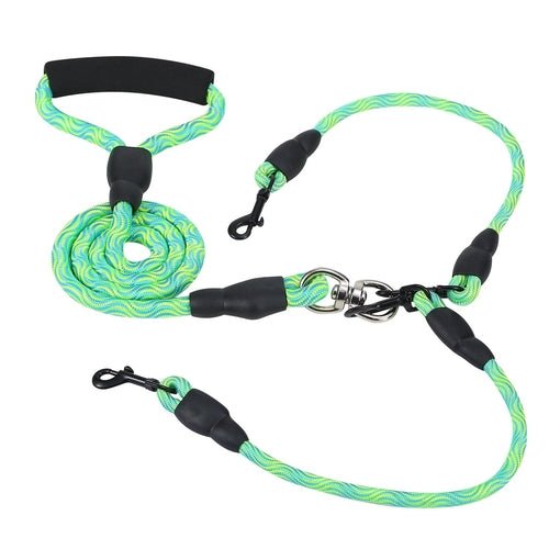 Double Dogs Leash No-Tangle Dogs Lead Reflective Dogs Walking Leash - Taplike