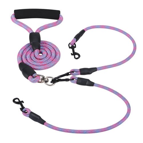 Double Dogs Leash No-Tangle Dogs Lead Reflective Dogs Walking Leash - Taplike