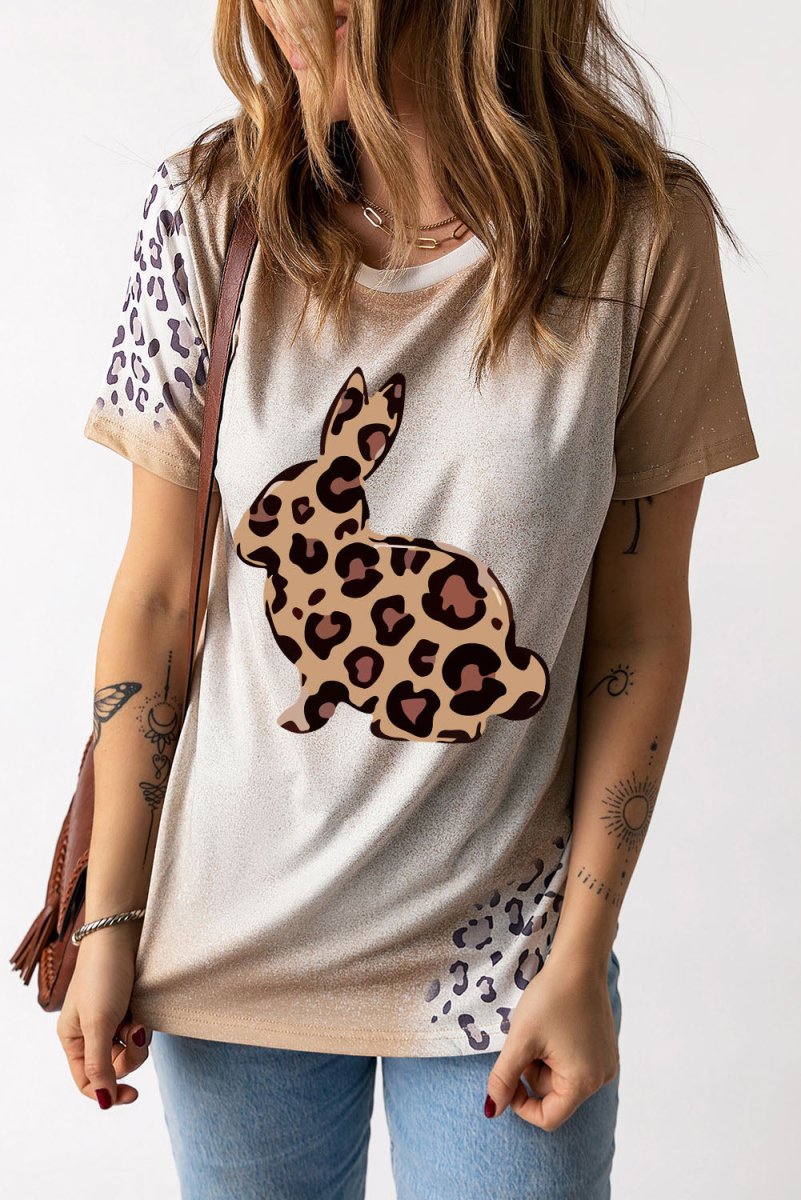 Easter Leopard Graphic Tee Shirt - TapLike