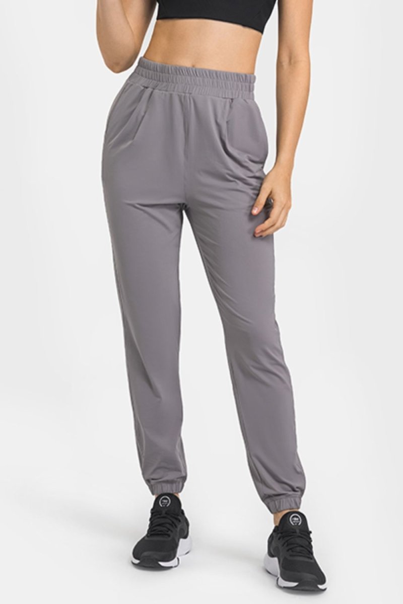 Elastic Waist Yoga Joggers with Pockets | 10010048145 - TapLike