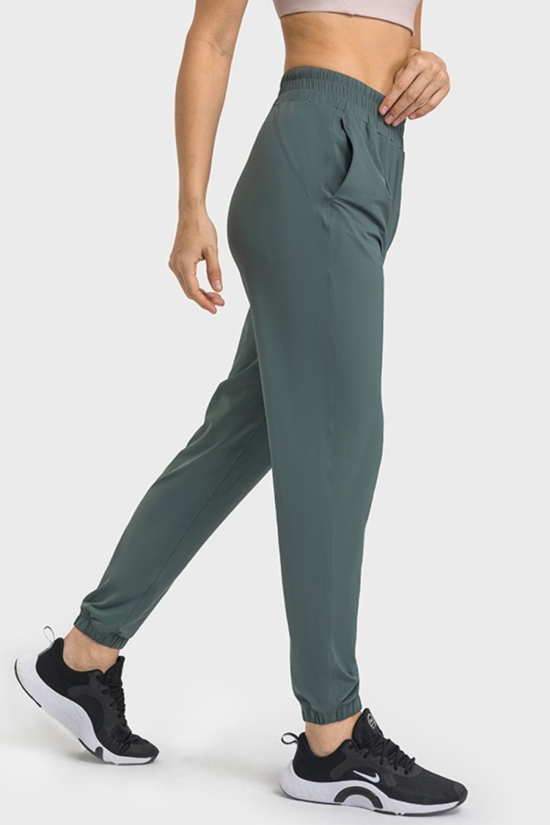 Elastic Waist Yoga Joggers with Pockets | 10010048145 - TapLike