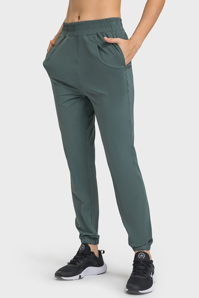 Elastic Waist Yoga Joggers with Pockets | 10010048145 - TapLike
