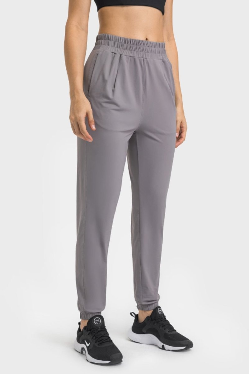 Elastic Waist Yoga Joggers with Pockets | 10010048145 - TapLike