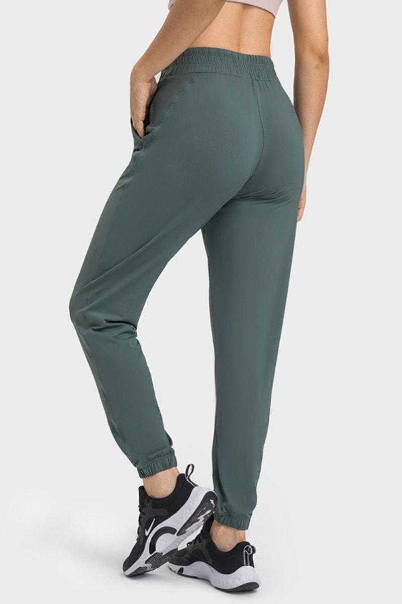 Elastic Waist Yoga Joggers with Pockets | 10010048145 - TapLike