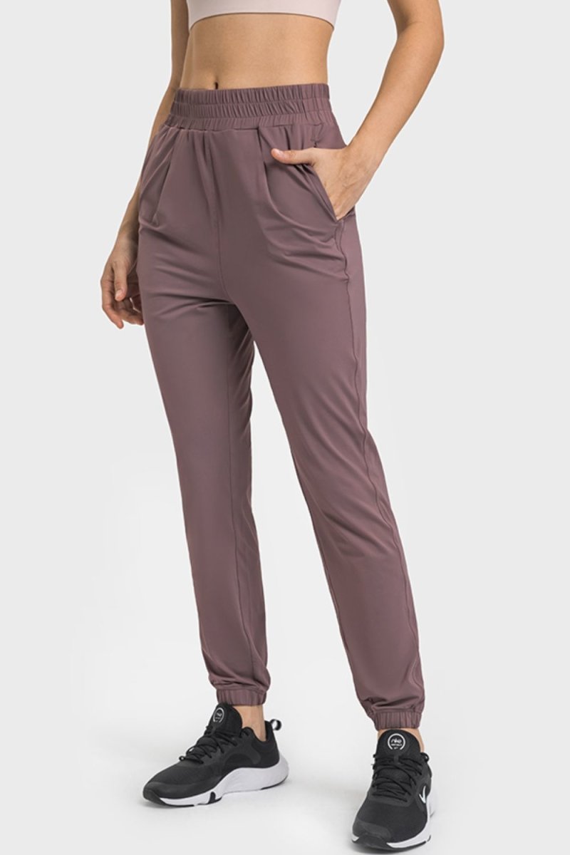 Elastic Waist Yoga Joggers with Pockets | 10010048145 - TapLike