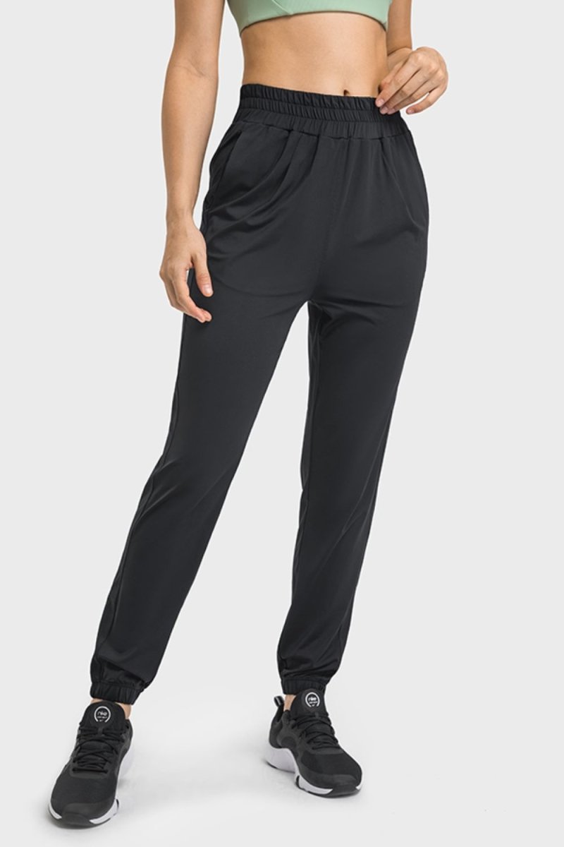 Elastic Waist Yoga Joggers with Pockets | 10010048145 - TapLike