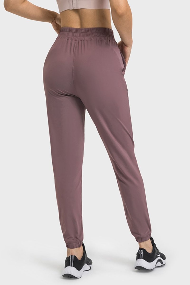 Elastic Waist Yoga Joggers with Pockets | 10010048145 - TapLike