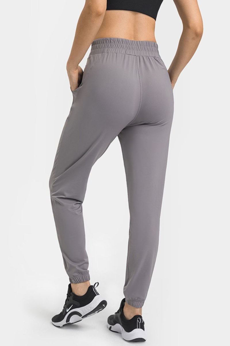 Elastic Waist Yoga Joggers with Pockets | 10010048145 - TapLike