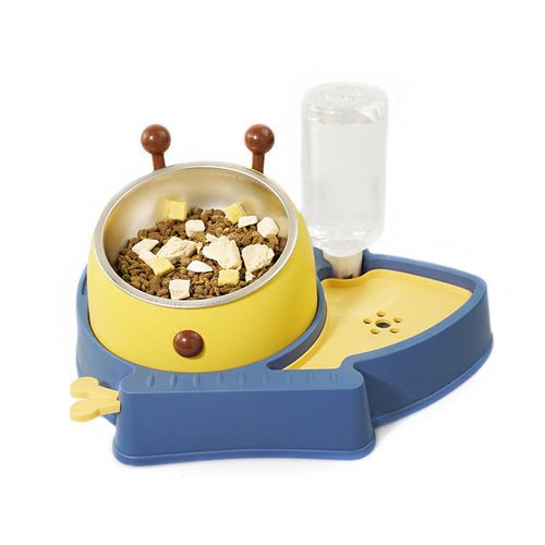 Elevated Tilted Food and Water Bowl Set, Raised Bowl with Automatic - Taplike