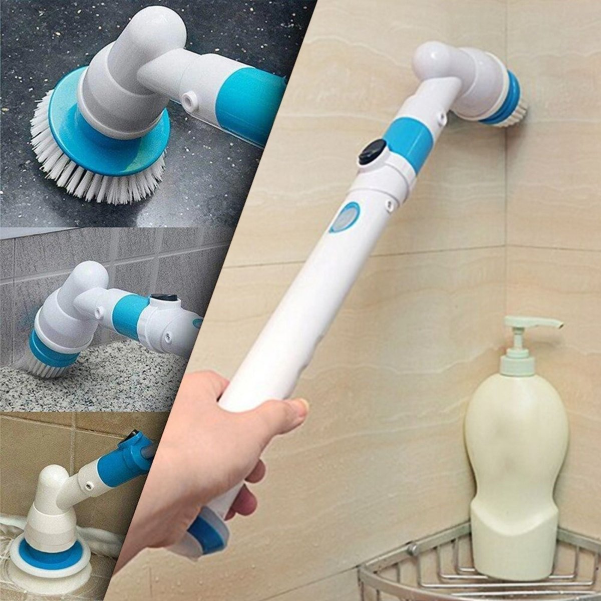 Extendable Cordless Power Scrubber For Bathrooms & Kitchen - Taplike
