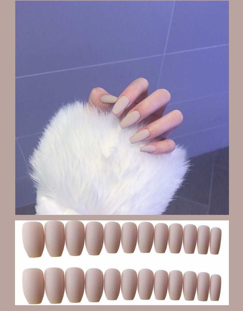 Frosted ballet fake nails - TapLike