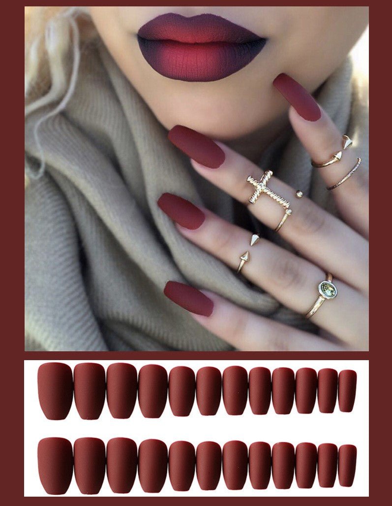 Frosted ballet fake nails - TapLike