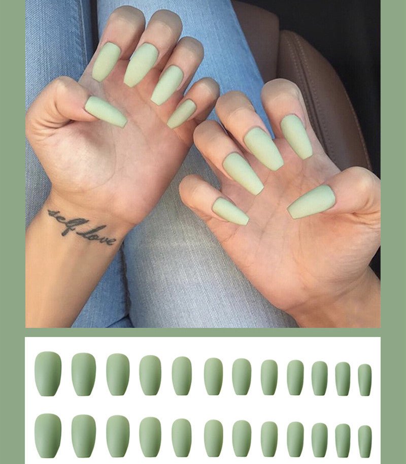 Frosted ballet fake nails - TapLike