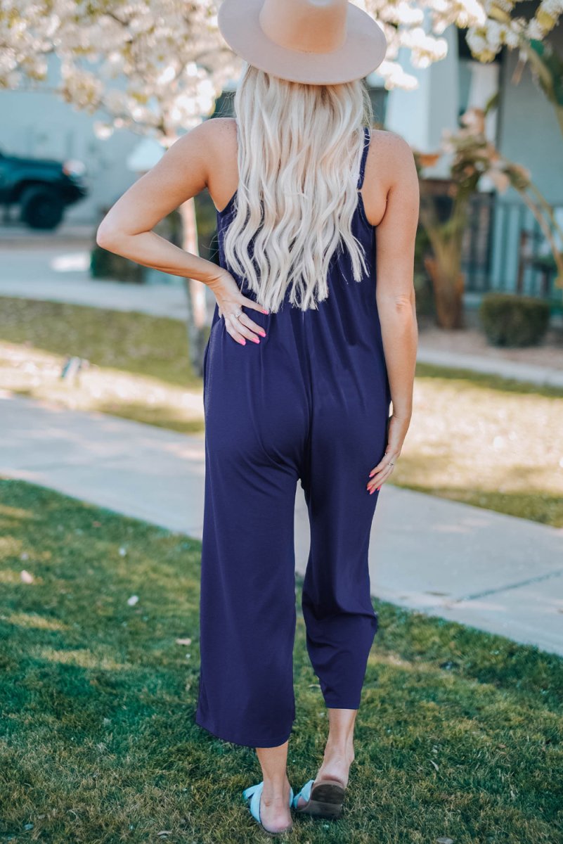 Full Size Spaghetti Strap Wide Leg Jumpsuit - Taplike