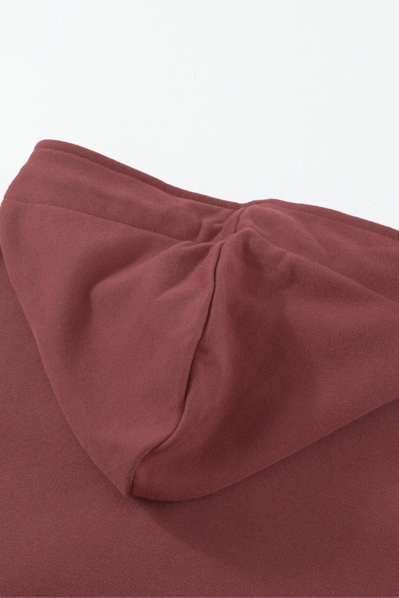 Half Zip Patch Pocket Drawstring Hoodie - TapLike