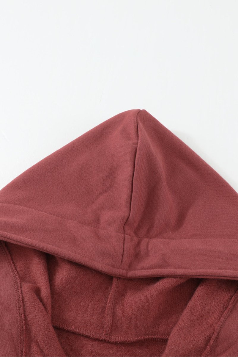 Half Zip Patch Pocket Drawstring Hoodie - TapLike