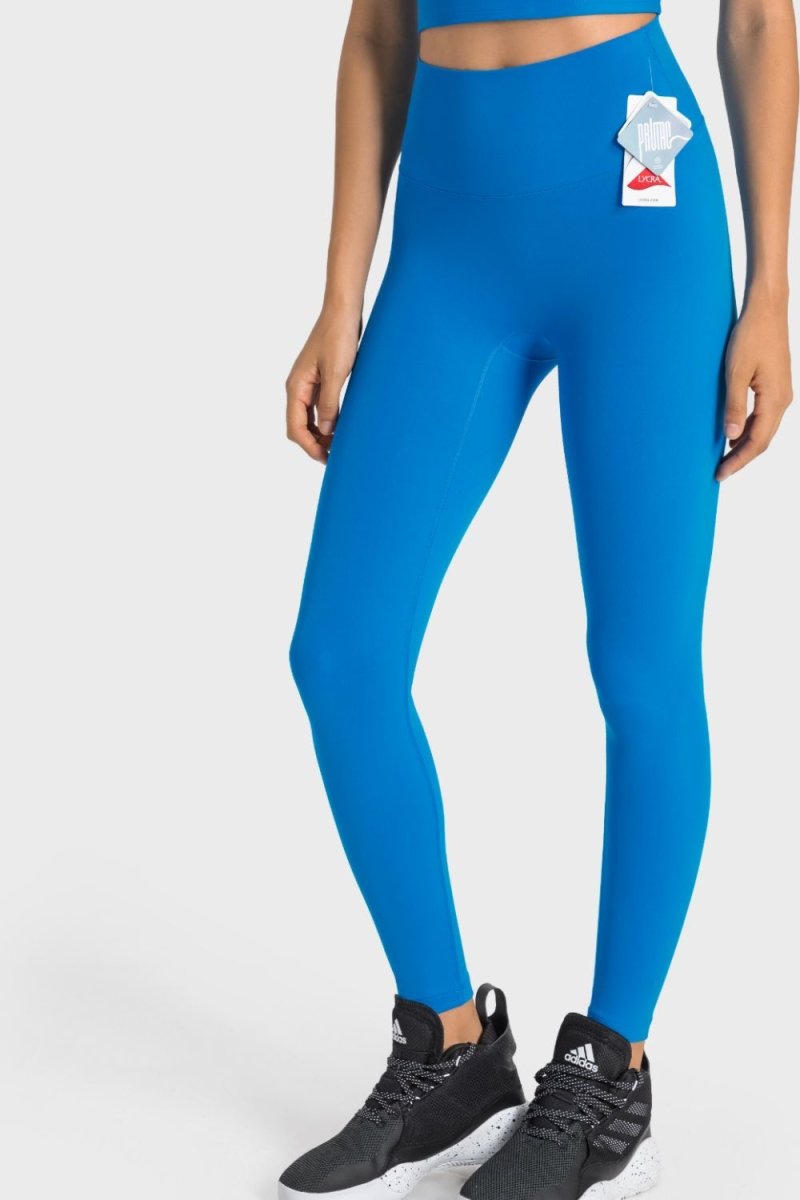 High-Rise Wide Waistband Yoga Leggings - TapLike