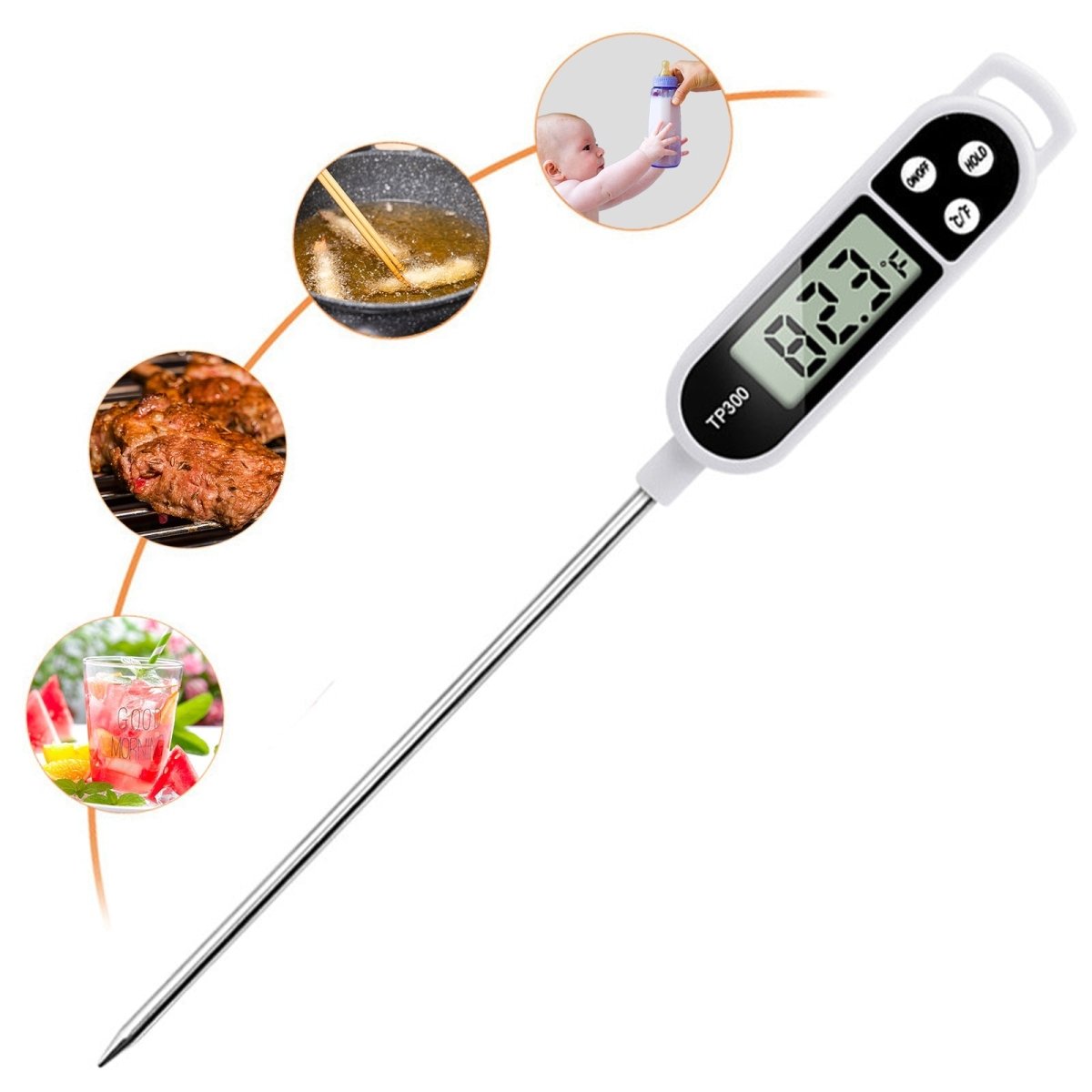 Instant Read Digital Grill Kitchen Meat Thermometer Probe BBQ Oven - Taplike