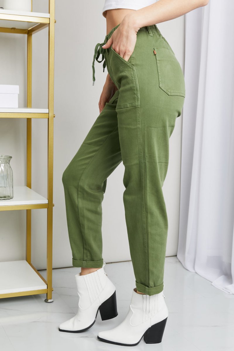 Judy Blue Full Size Drawstring Waist Pocket Jeans | TLU198 - TapLike