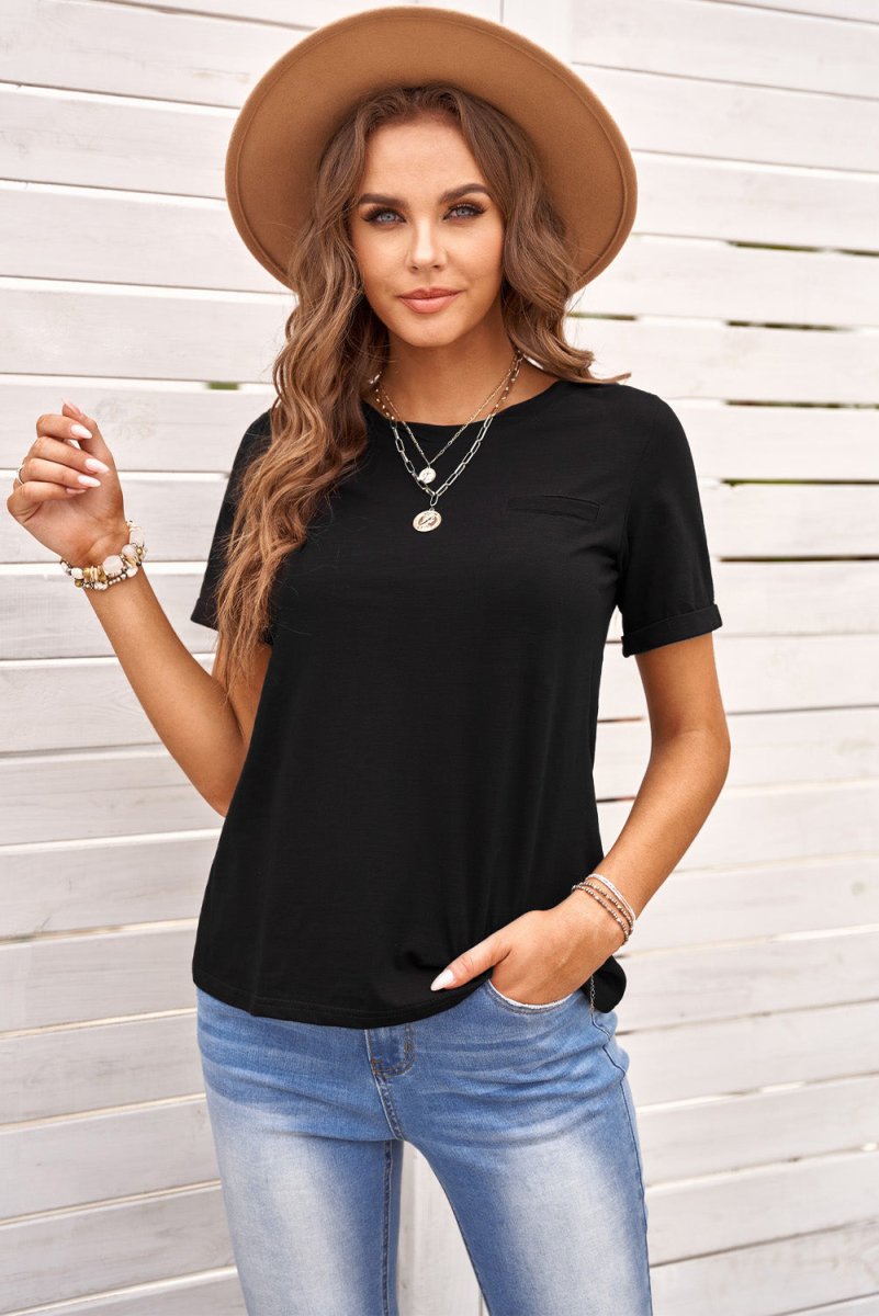 Just For You Cuffed Sleeve T-Shirt - TapLike