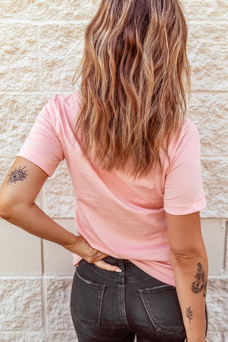Just For You Cuffed Sleeve T-Shirt - TapLike