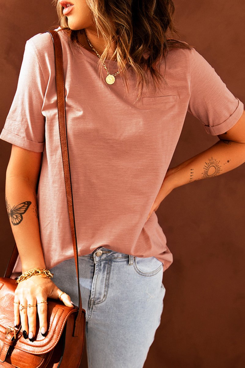 Just For You Cuffed Sleeve T-Shirt - TapLike