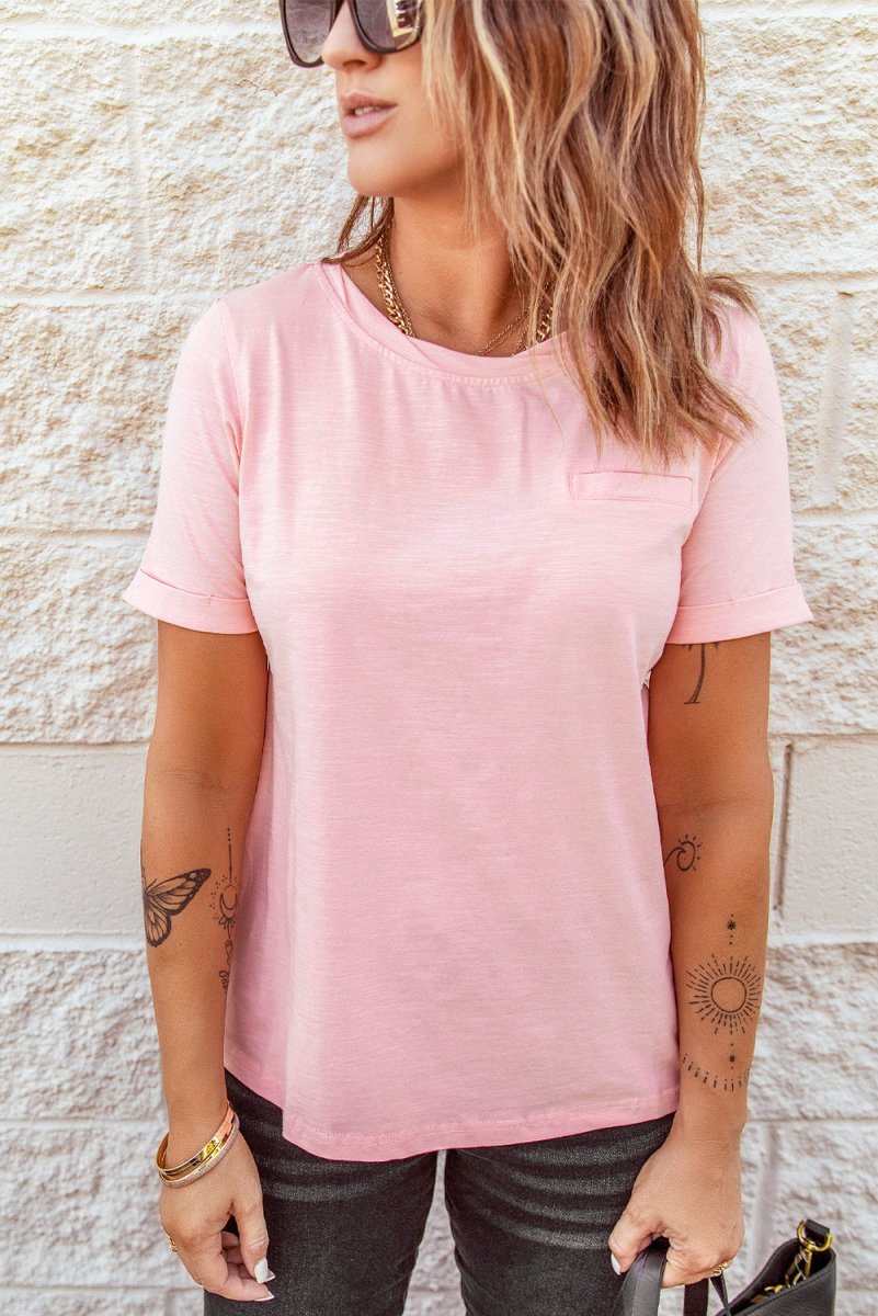 Just For You Cuffed Sleeve T-Shirt - TapLike