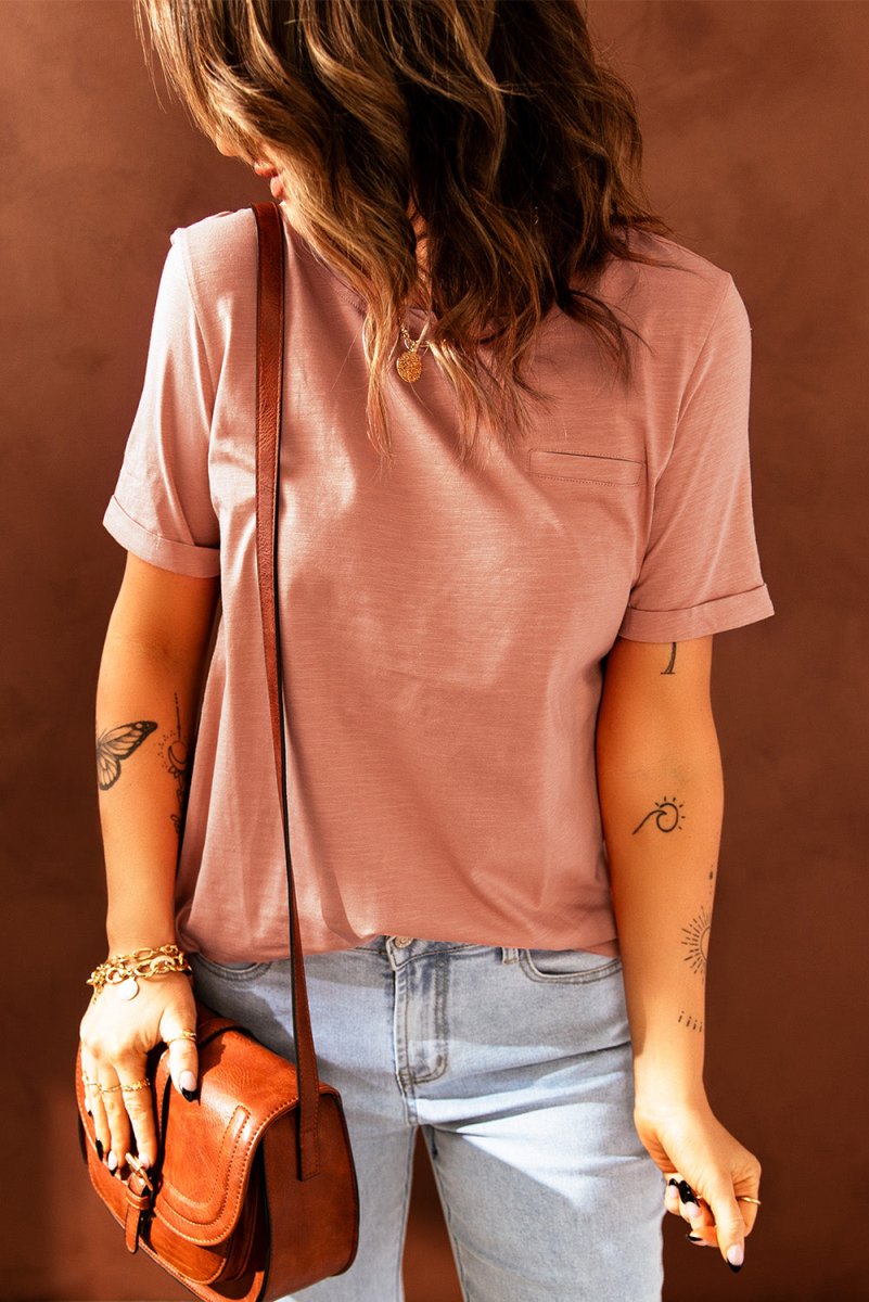 Just For You Cuffed Sleeve T-Shirt - TapLike