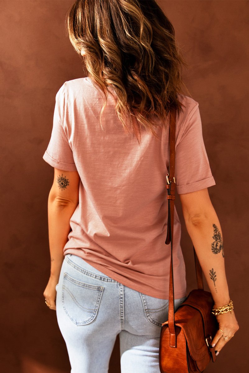 Just For You Cuffed Sleeve T-Shirt - TapLike