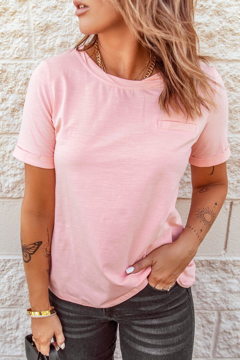 Just For You Cuffed Sleeve T-Shirt - TapLike