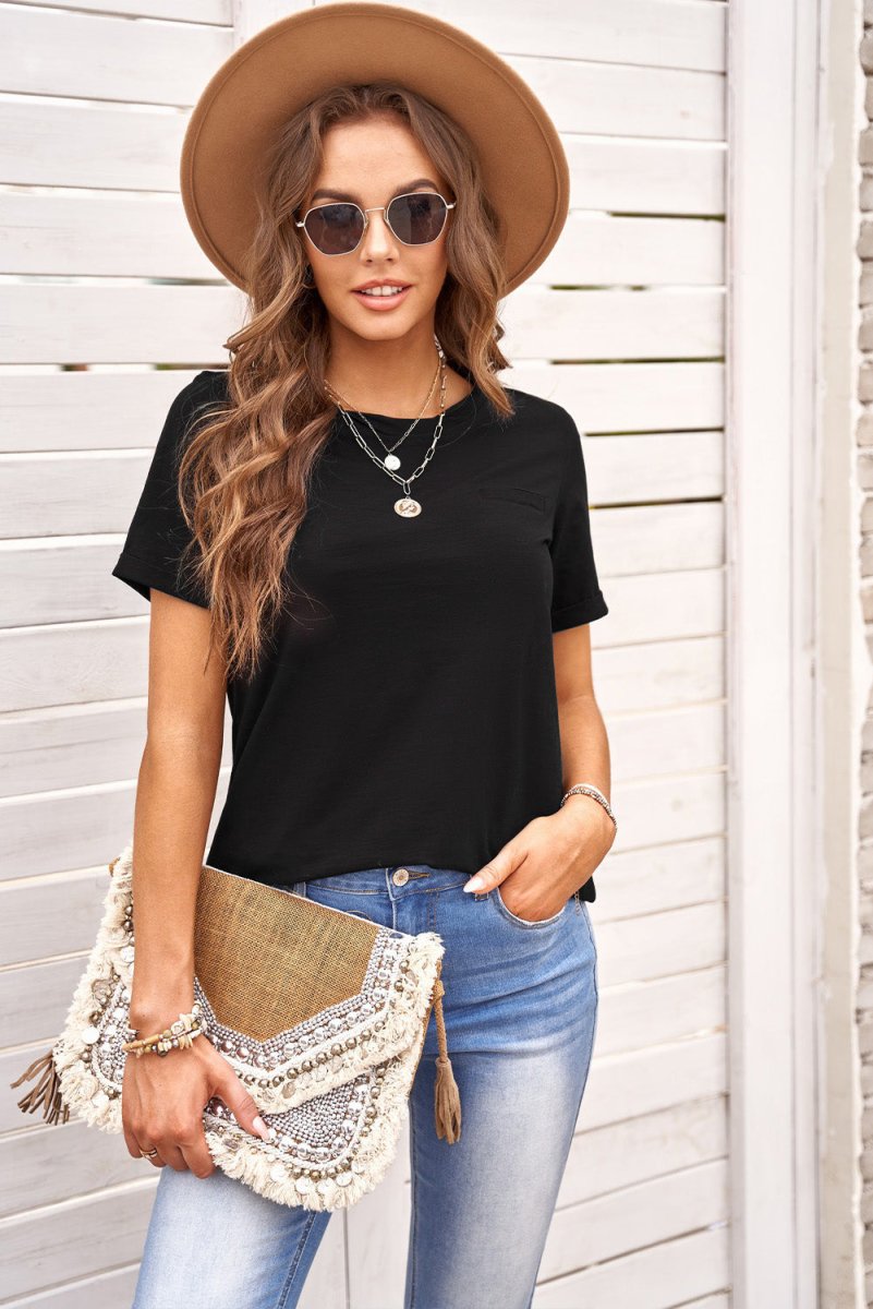 Just For You Cuffed Sleeve T-Shirt - TapLike