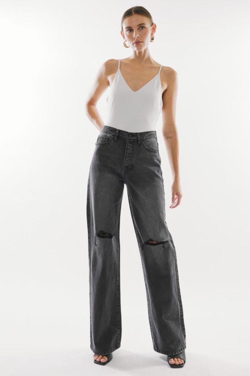 Kancan High Waist Distressed Knee Jeans | TLU214 - TapLike