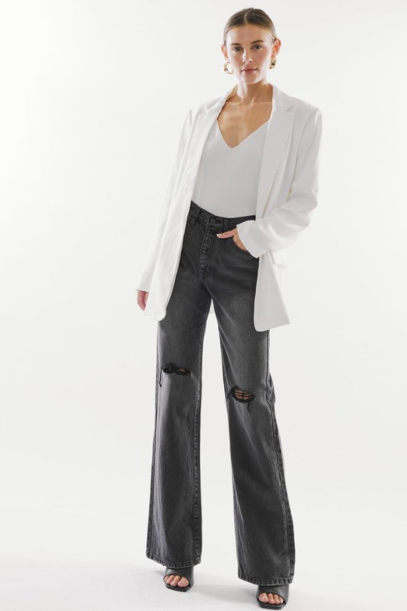 Kancan High Waist Distressed Knee Jeans | TLU214 - TapLike