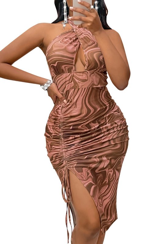 Ladies Spring Summer Fashion Sexy Backless Halter Dress FSZW04390 - TapLike