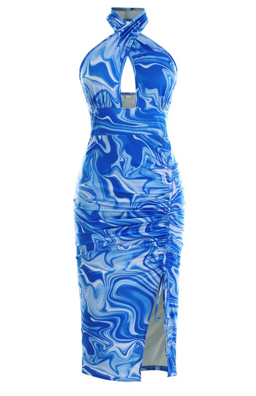 Ladies Spring Summer Fashion Sexy Backless Halter Dress FSZW04390 - TapLike