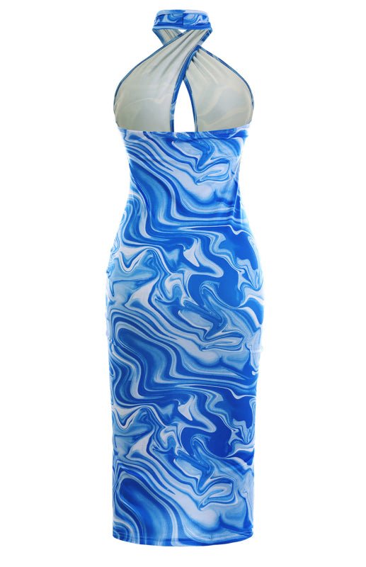 Ladies Spring Summer Fashion Sexy Backless Halter Dress FSZW04390 - TapLike