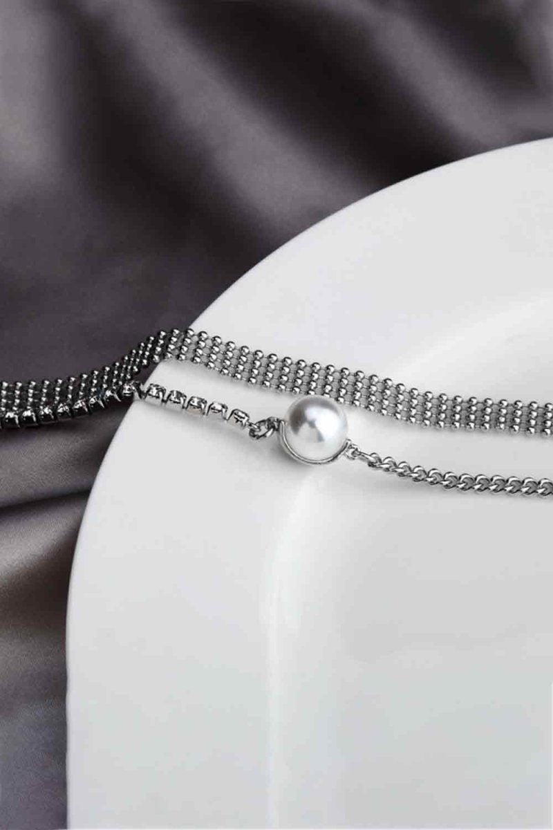 Layered Pearl Copper Necklace - TapLike