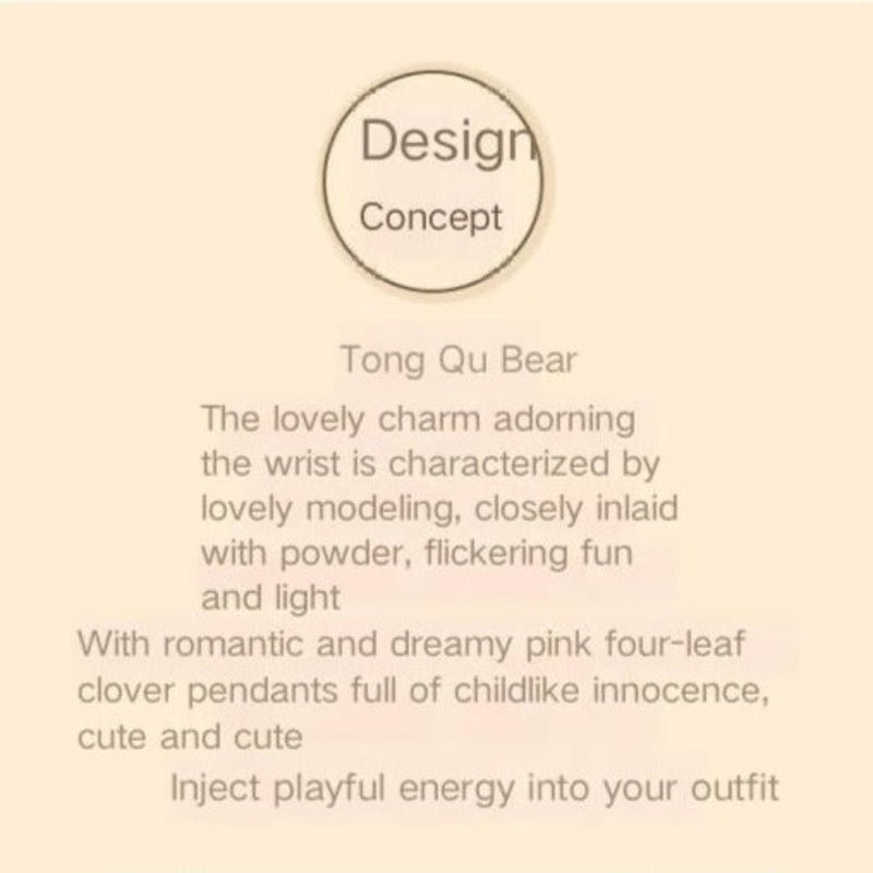 Lk Bear Necklace - S925 Silver with Pink Zircon, Four-leaf Clover Design | A2254-C - TapLike