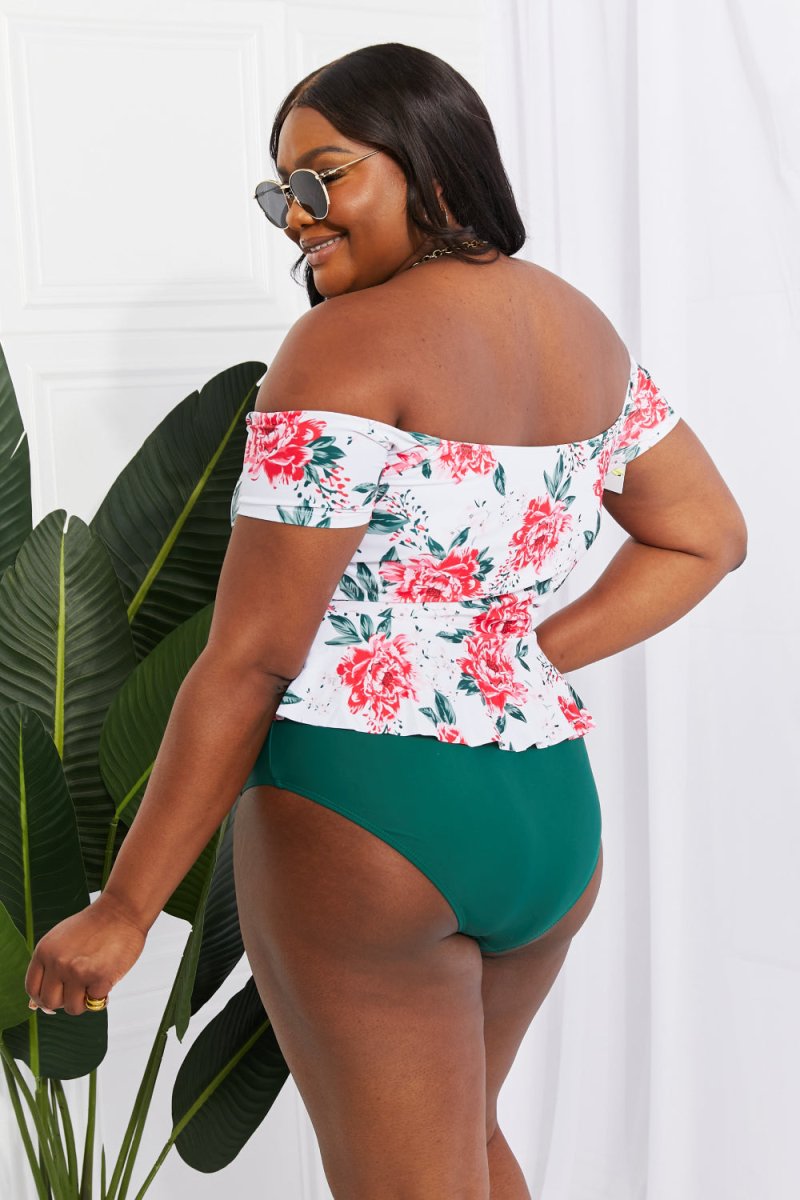 Marina West Swim Coastal Cutie Off-Shoulder Swim Tankini Set - Taplike