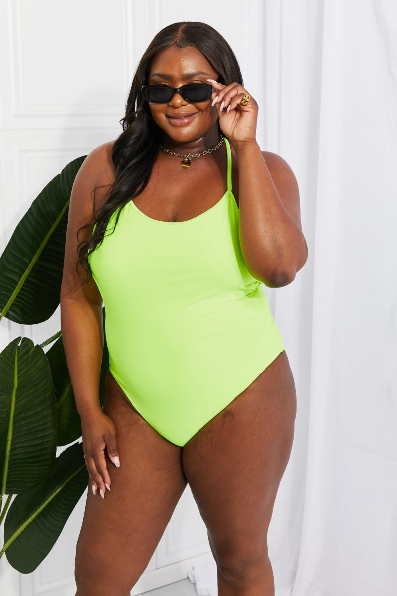 Marina West Swim High Tide One-Piece in Lemon-Lime - Taplike