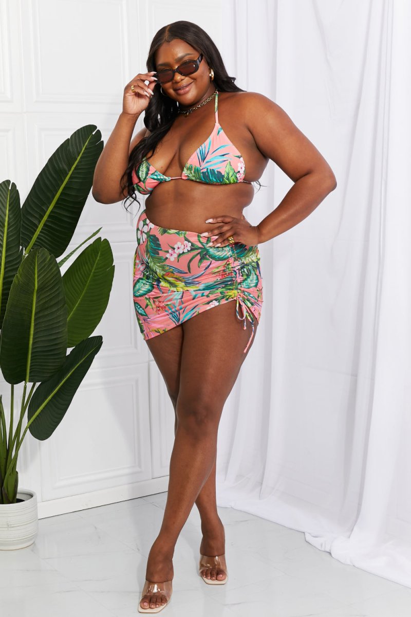 Marina West Swim Paradise Awaits Triangle Bikini and Sarong Set - Taplike
