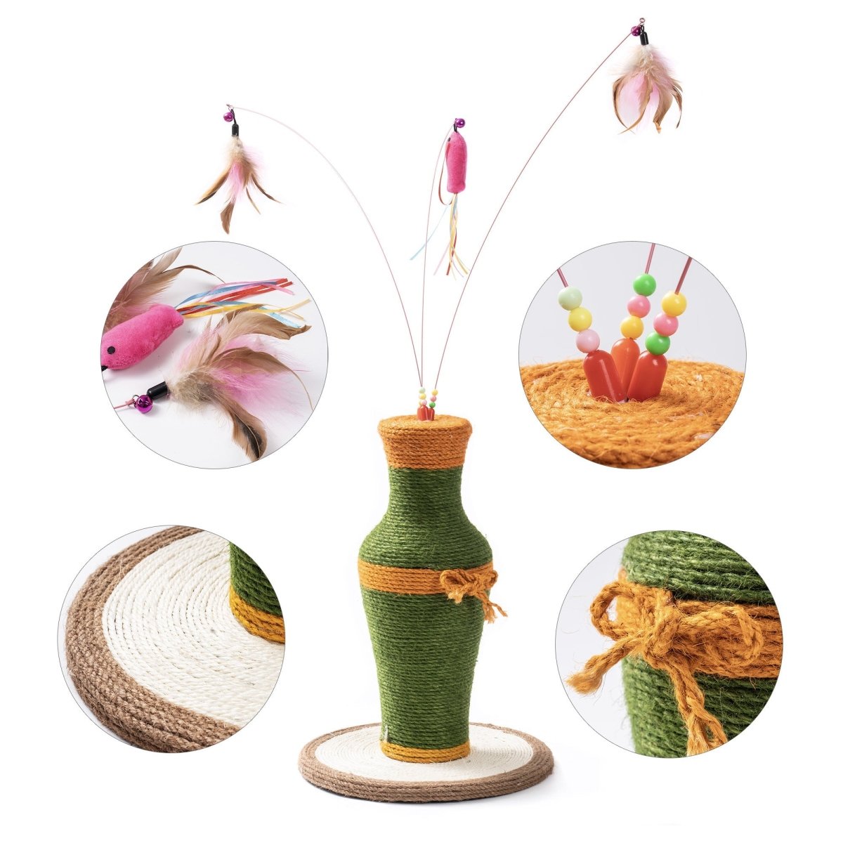 MewooFun Cotton and Linen Vase-Shaped Cat Toys Interactive Toys Cat - Taplike