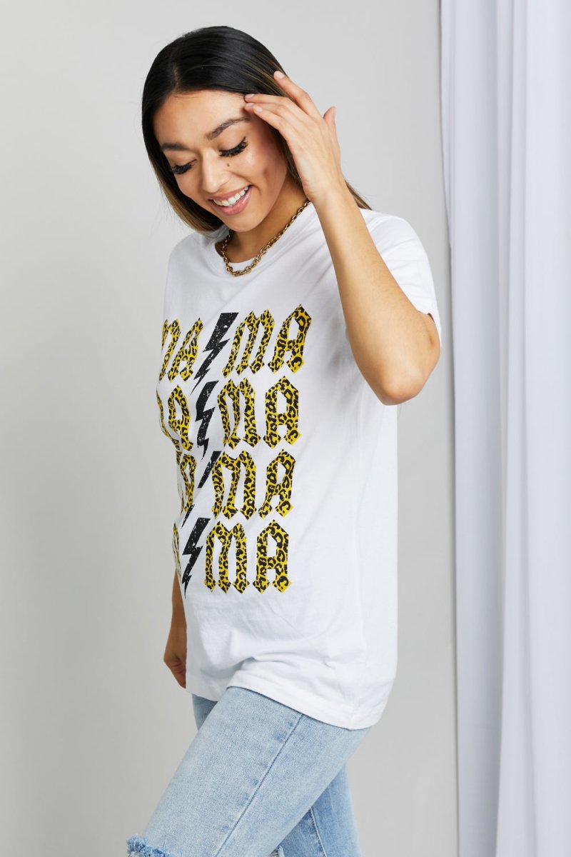 mineB Full Szie MAMA Leopard Lightning Graphic Tee | TLU251 - TapLike