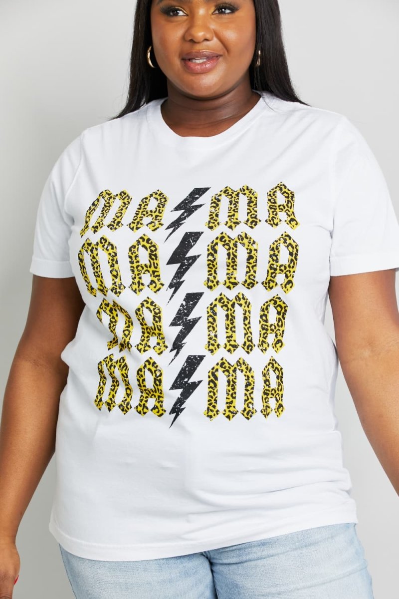 mineB Full Szie MAMA Leopard Lightning Graphic Tee | TLU251 - TapLike